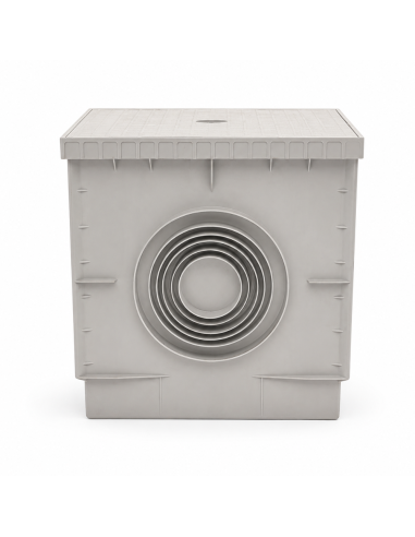 Pozzetto In PVC 400x400 mm Con Chiusino Grigio Per Acqua Piovana - FORTUNATO