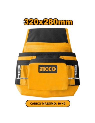 Fodero Porta Attrezzi 10 Tasche 2 Ganci Porta Martello Borsa Cintura Strumenti 
