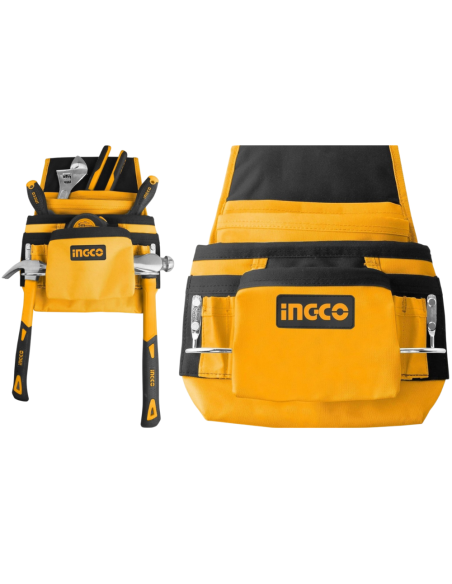Fodero Porta Attrezzi 10 Tasche 2 Ganci Porta Martello Borsa Cintura Strumenti 
