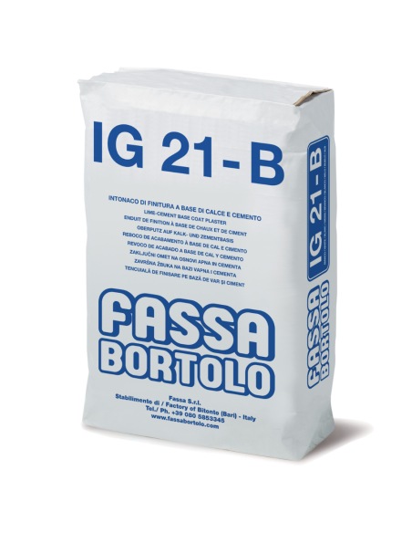 IG 21 B Intonaco Finitura Base Calce Cemento Bianco Esterni Interni Sacco 25 kg