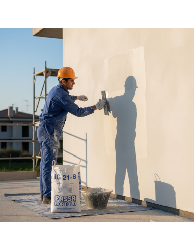 IG 21 B Intonaco Finitura Base Calce Cemento Bianco Esterni Interni Sacco 25 kg
