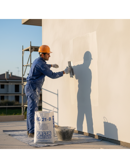 IG 21 B Intonaco Finitura Base Calce Cemento Bianco Esterni Interni Sacco 25 kg