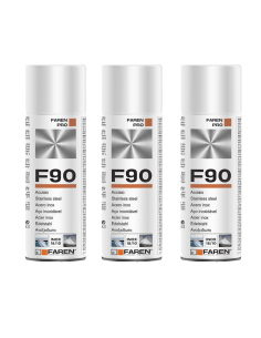 Faren F90 Acciaio Inox Spray Per Trattamento Metalli Anticorrosivo 400 ml 3 Pezzi