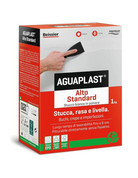 AGUAPLAST ALTO STANDARD POLVERE Stucco Pronto Per Interni 1 Kg 