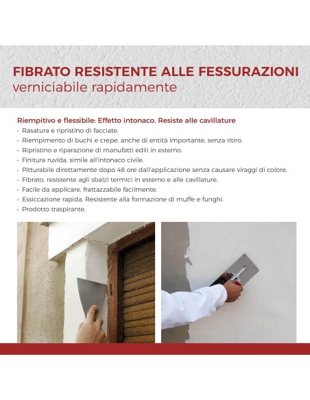 AGUAPLAST SR5 Stucco Bianco Per Esterni Finitura Ruvida 1,5 Kg 