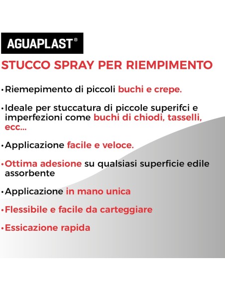 AGUAPLAST SPRAY FILLER Stucco Spray Per Interni 250 ml