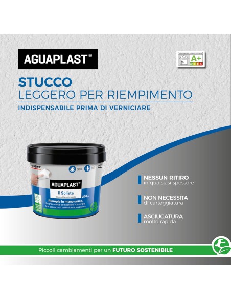 AGUAPLAST IL SOLISTA Stucco Leggero In Pasta Per Riempire Buchi E Crepe