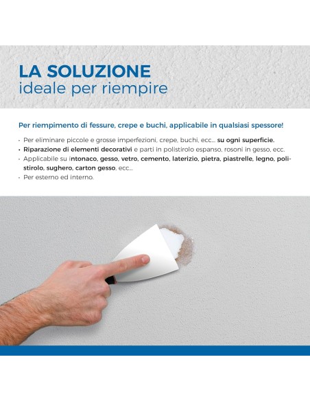 AGUAPLAST IL SOLISTA Stucco Leggero In Pasta Per Riempire Buchi E Crepe