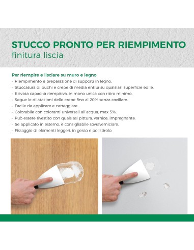 AGUAPLAST ALTO RIEMPIMENTO PASTA Stucco Per Muro E Legno 1 Kg