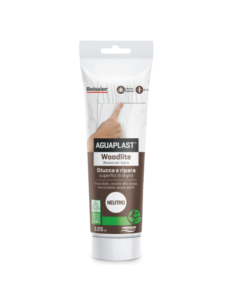 AGUAPLAST WOODLITE Stucco Per Legno Colorato Pronto All’Uso Verniciabile 125 ml