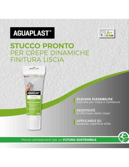 AGUAPLAST FIBERLITE Stucco Per Crepe Dinamiche E Cavillature Finitura Liscia 200 ml