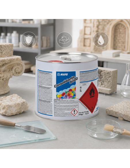 MAPEI Consolidante 8020 Restauro E Consolidamento Pietra Mattoni Intonaci 10 kg