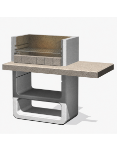 Barbecue Agadir 125 x 64 x 110,5 cm In Calcestruzzo con Griglia Regolabile 2