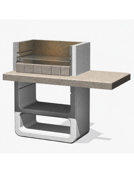 Barbecue Agadir 125 x 64 x 110,5 cm In Calcestruzzo con Griglia Regolabile