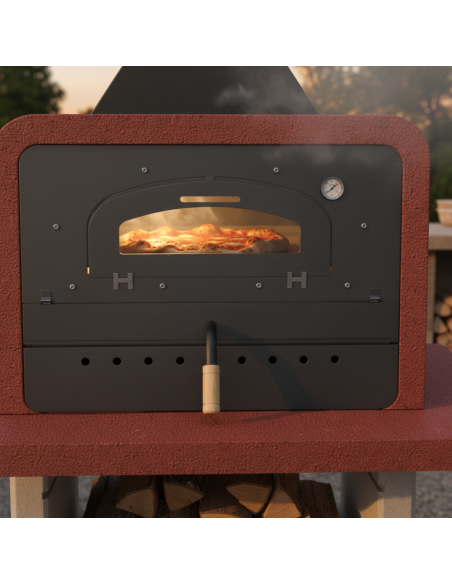 Forno Barbecue Capri Premium 114 x 64 x 158 cm In Acciaio E Cemento 