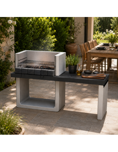SAROM Barbecue Porto New 160 x 51,5 x 96,8 cm Griglia E Ampio Tavolo Laterale