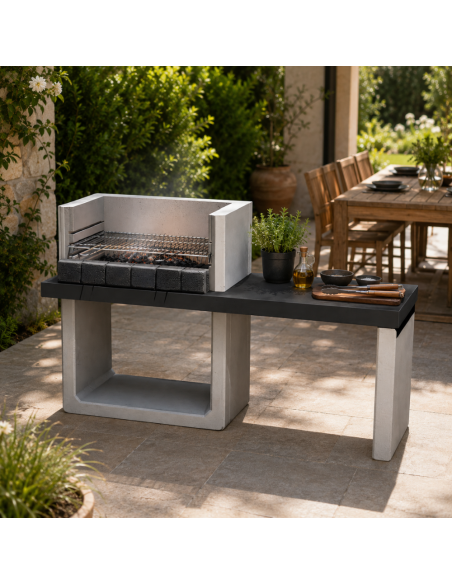 SAROM Barbecue Porto New 160 x 51,5 x 96,8 cm Griglia E Ampio Tavolo Laterale