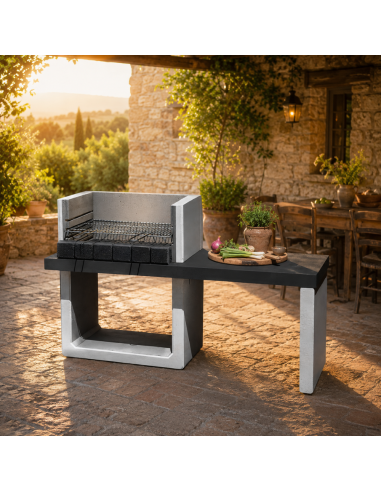 SAROM Barbecue Porto New 160 x 51,5 x 96,8 cm Griglia E Ampio Tavolo Laterale