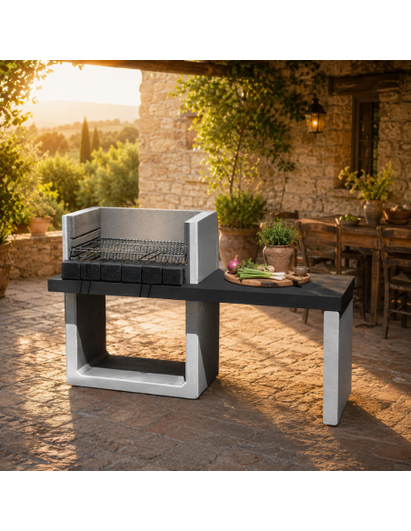 SAROM Barbecue Porto New 160 x 51,5 x 96,8 cm Griglia E Ampio Tavolo Laterale