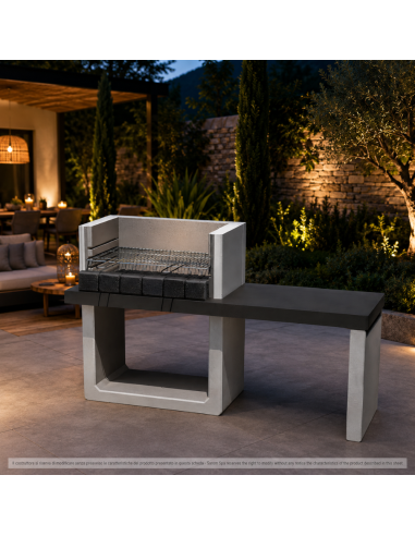 SAROM Barbecue Porto New 160 x 51,5 x 96,8 cm Griglia E Ampio Tavolo Laterale