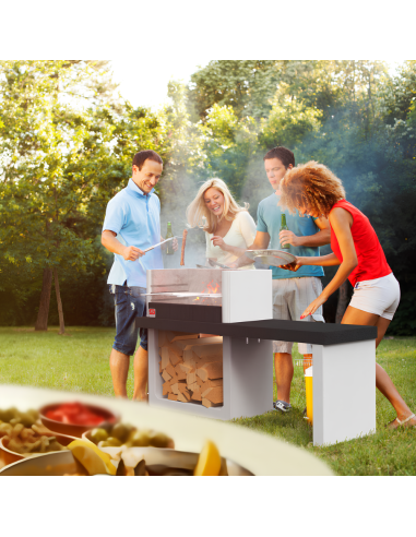 SAROM Barbecue Porto New 160 x 51,5 x 96,8 cm Griglia E Ampio Tavolo Laterale