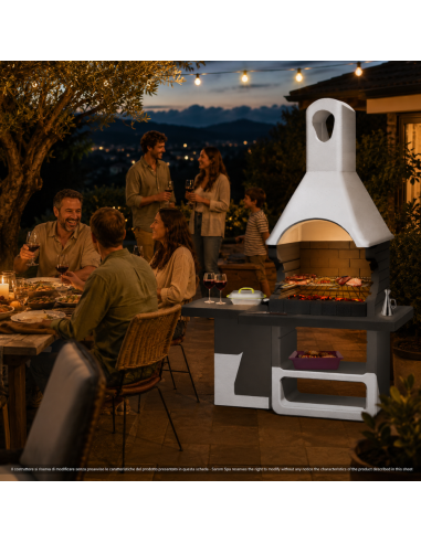 SAROM Barbecue Ulisse 170 x 64 x 232 cm Griglia E Ampio Tavolo Laterale