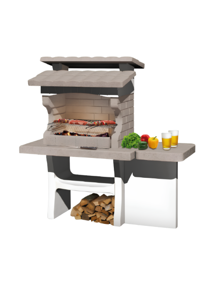 SAROM Barbecue Luxor 159 x 72 x 161,5 cm Pietra Ricostruita Con Tavolo Laterale