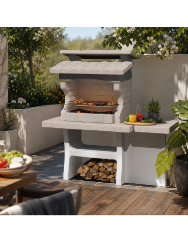 SAROM Barbecue Luxor 159 x 72 x 161,5 cm Pietra Ricostruita Con Tavolo Laterale