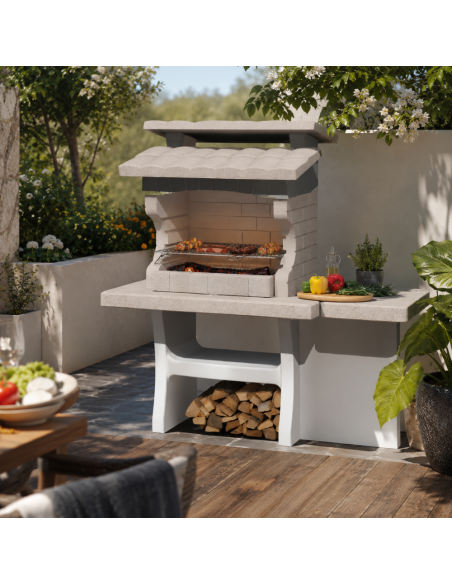 SAROM Barbecue Luxor 159 x 72 x 161,5 cm Pietra Ricostruita Con Tavolo Laterale