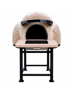 Forno A Legna Diametro 120 Cm Per 5 Pizze Wave Beige Con Predisposizione Barbecue