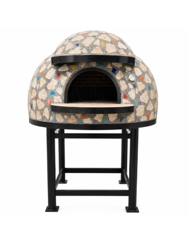 Forno A Legna Artigianale Diametro 100 Cm 3/4 Pizze Palladiana Colorata con Base