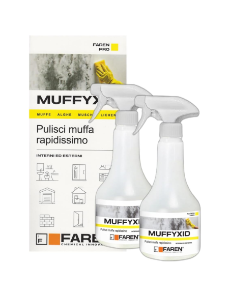 Faren MUFFYXID 500 ml Pulitore Antimuffa Ad Azione Rapida Igienizzante 2 Pezzi