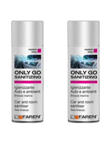 Faren ONLY GO SANITIZING Spray Igienizzante Per Auto E Ambienti 200 ml 2 Pezzi
