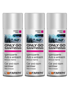 Faren ONLY GO SANITIZING Spray Igienizzante Per Auto E Ambienti 200 ml 3 Pezzi