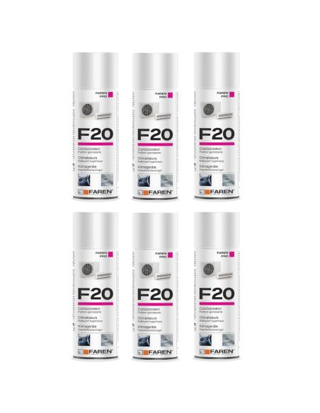 Faren F20 Igienizzante Spray Profumato Per Climatizzatori Casa Auto 400ml 6 Pezzi