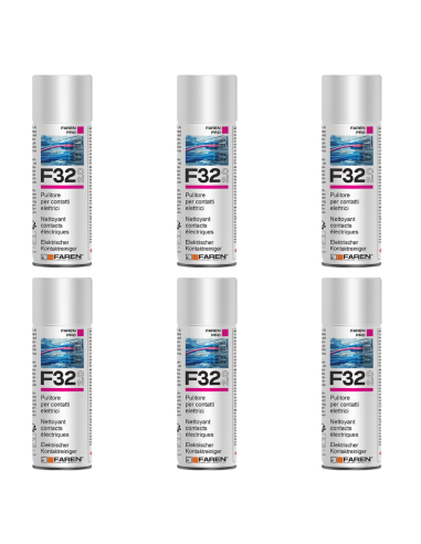 Faren F32 Pulitore Contatti Spray Sgrassante A Rapida Evaporazione 400ml 6 Pezzi