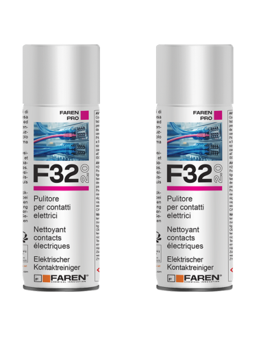 Faren F32 Pulitore Contatti Spray Sgrassante A Rapida Evaporazione 400ml 2 Pezzi