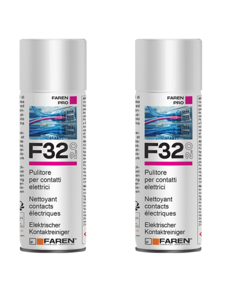 Faren F32 Pulitore Contatti Spray Sgrassante A Rapida Evaporazione 400ml 2 Pezzi
