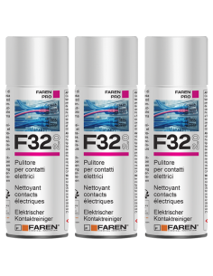 Faren F32 Pulitore Contatti Spray Sgrassante A Rapida Evaporazione 400ml 3 Pezzi