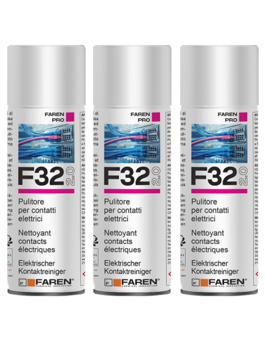 Faren F32 Pulitore Contatti Spray Sgrassante A Rapida Evaporazione 400ml 3 Pezzi