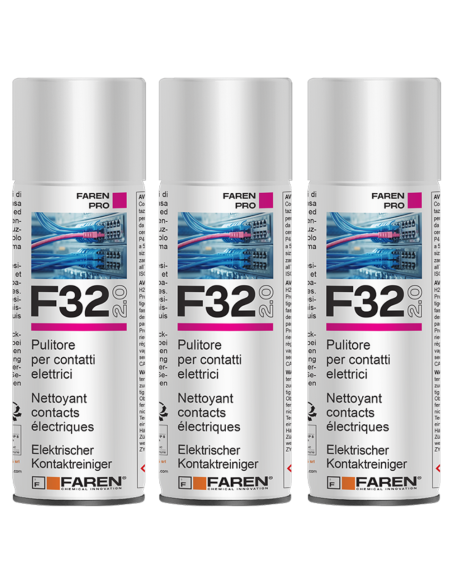 Faren F32 Pulitore Contatti Spray Sgrassante A Rapida Evaporazione 400ml 3 Pezzi