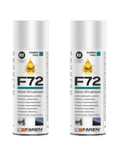 Faren F72 Olio Silicone Spray 400ml Lubrificante Idrorepellente Metalli 2 Pezzi