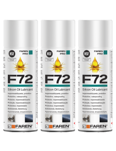 Faren F72 Olio Silicone Spray 400ml Lubrificante Idrorepellente Metalli 3 Pezzi