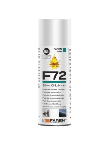 Faren F72 Olio Silicone Spray 400ml Lubrificante Idrorepellente Metalli