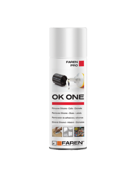 Faren OK ONE S Rimuovi Etichette E Sciogli Silicone Colla Mastice Resina 200 ml