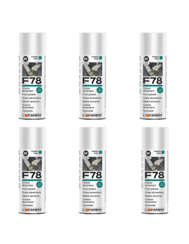 F78 Grasso Spray Alimentare FDA Atossico Antiossidante 400 ml 6 Pezzi - FAREN