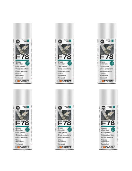 F78 Grasso Spray Alimentare FDA Atossico Antiossidante 400 ml 6 Pezzi - FAREN