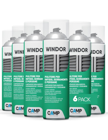 Windor Spray Lucida E Ravviva Infissi E Serramenti 500 ml 6 Pezzi - CAMP
