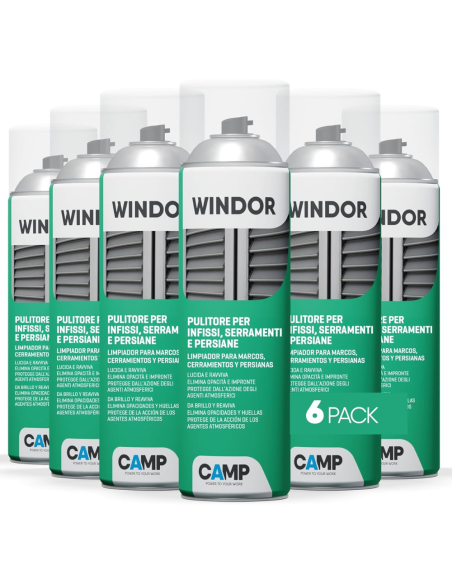 Windor Spray Lucida E Ravviva Infissi E Serramenti 500 ml 6 Pezzi - CAMP