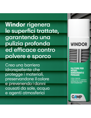 Windor Spray Lucida E Ravviva Infissi E Serramenti 500 ml 6 Pezzi CAMP - foto 6